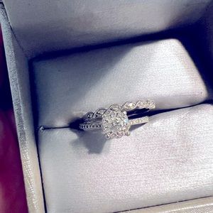 Wedding set 24k white gold